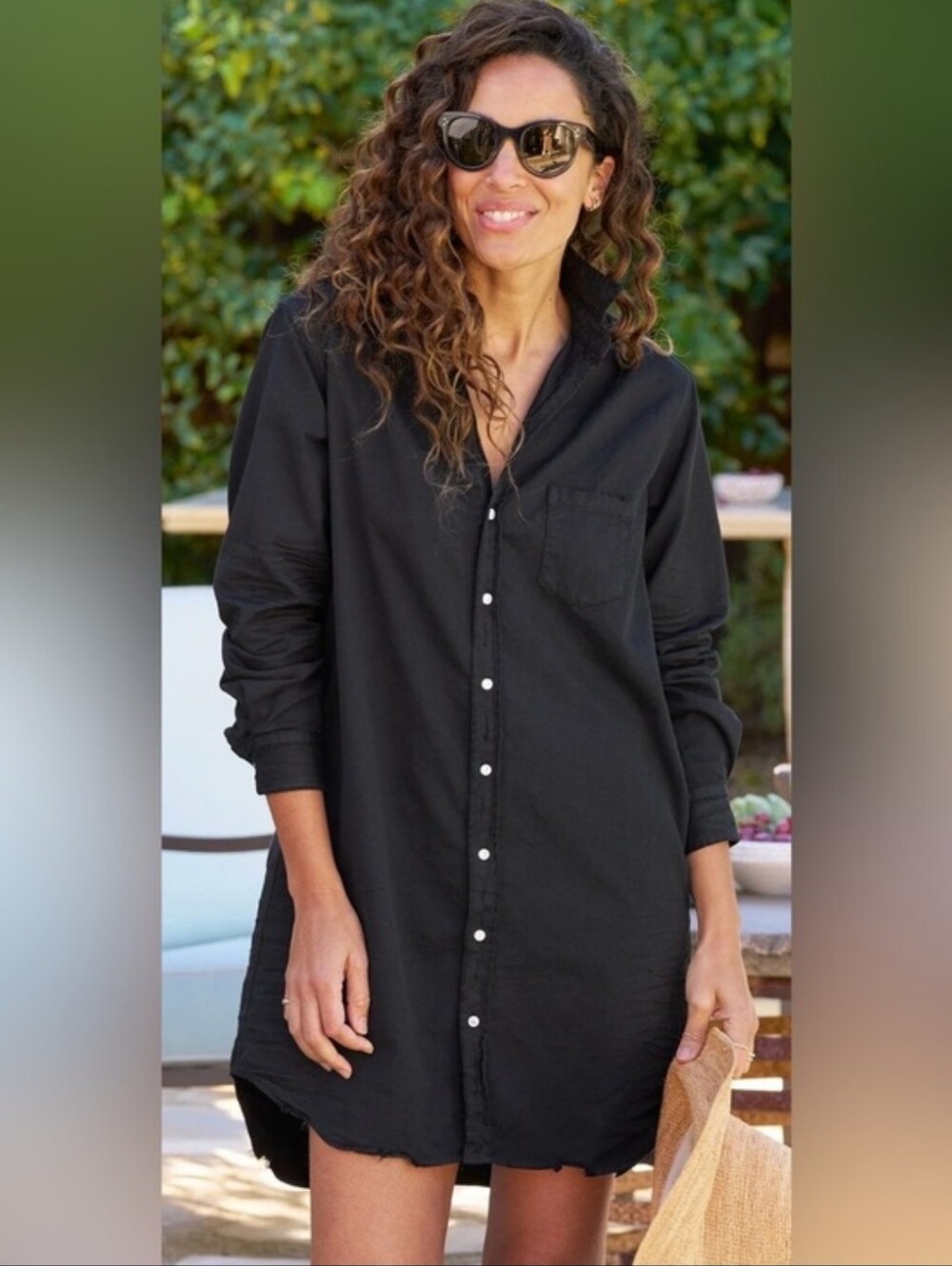 Frank & Eileen Mary Shirt Dress Button Down Cotton Black Famous Denim Size XL
